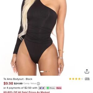 Fashion Nova Te Amo Black Bodysuit